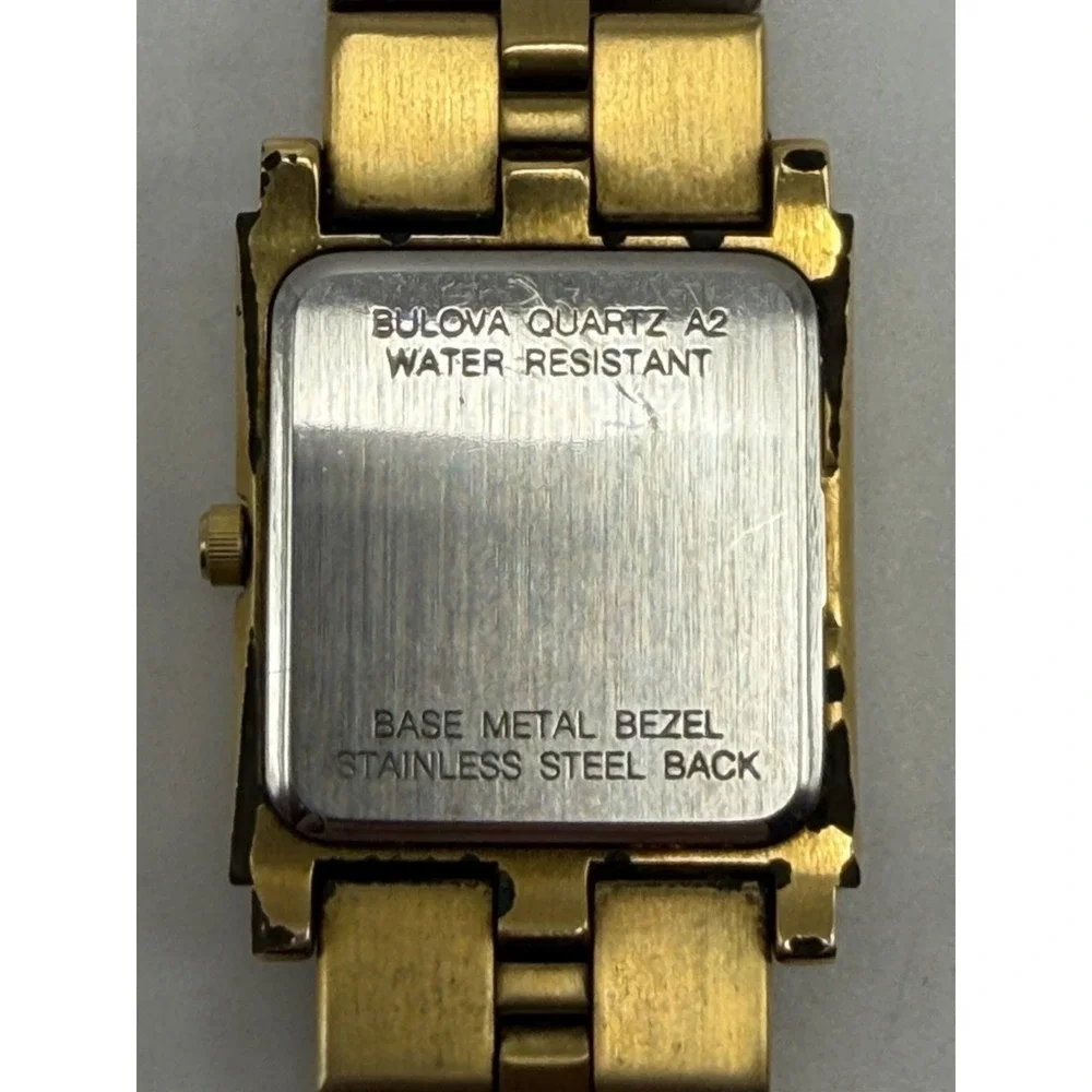Caravelle By Bulova 44D05 Mens Tank Watch New Battery 26MM 8.5